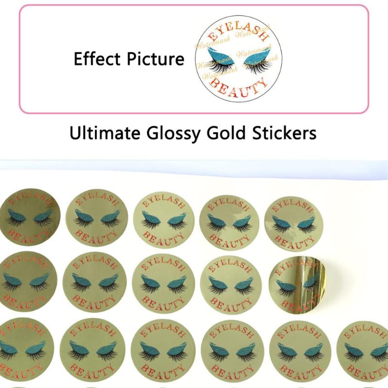

Print Glossy Gold Sticker Custom for Your Eyelash Packaging Send Your Picture Before Purchase