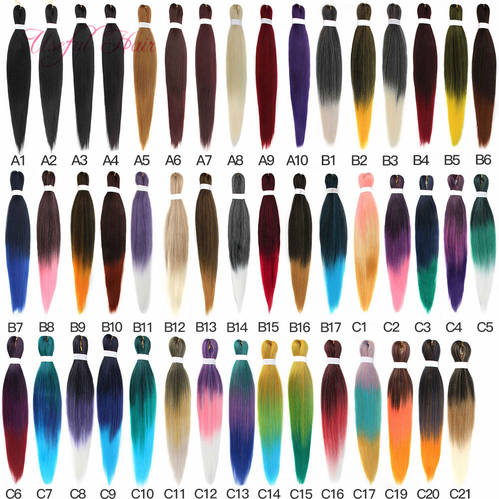 

Yaki Easy Jumbo Braids Ombre Pre-stretched Braiding Hair Synthetic Crochet Braids Hair Extension 20" 26" Hot Water, #1