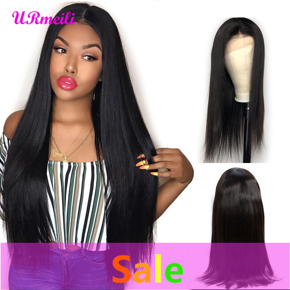 

Lace Frontal Human Hair Wigs For Black Women Brazilian Straight Remy Hair Wig, Natural color