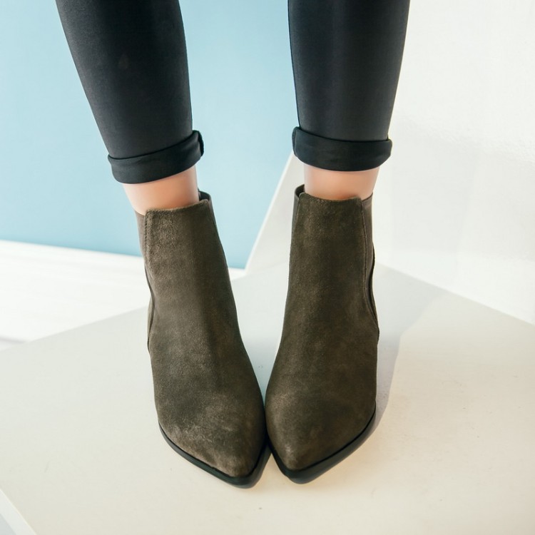 

Big Size 9 10 11 12 boots women shoes ankle boots for women ladies Splice the spiky sleeve, Black