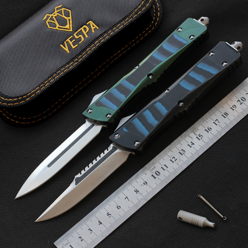 

VESPA knives out the front knife D2 blade Aluminum+TC4+G10 Handle hunting knife pocket survival knives camping Tactical EDC Tools