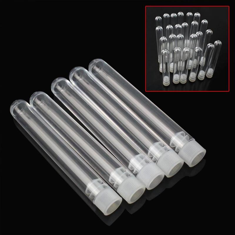 

25x Wholesale Transparent Plastic Empty Test Tube Make Wish Bottles DIY 7.5*1.2cm