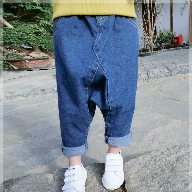 

Kids Jeans Boys Spring Casual High Waist Cute Baby Boy Harem Pants Kids Collapse Pants Jeans Boys Trousers Denim Pants, Blue