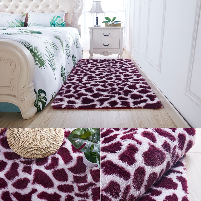 

Encryption plus soft carpet bedroom variegated tie-dye mat bed front leopard plush blanket living room coffee table rug