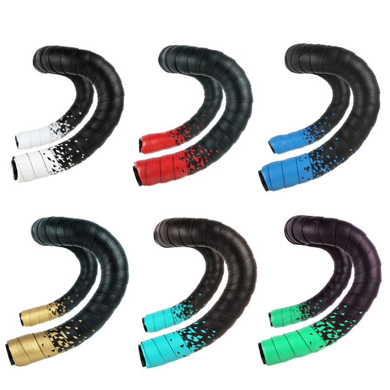 

Road Bike Double color Handlebar Tape EVA PU Material Damping antiskid Fixed Gear Bicycle Handlebar Tape