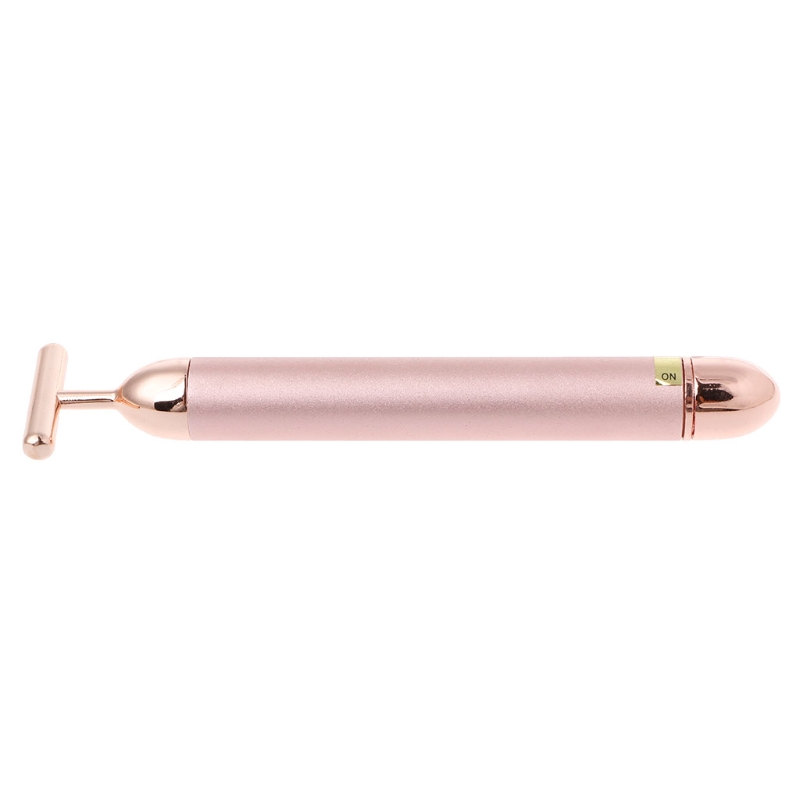 

24K Beauty Bar Stick Jade Facial Massager Facial Roller Vibration Tool Skin Care Massage Stick pink color