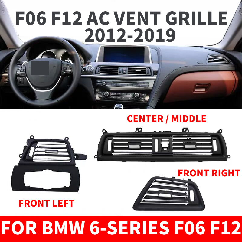 

Car Front Row Left Right Console Center AC Air Conditioner Vent Grille Outlet Panel Chrome Plate For 6-series F06 F12 630