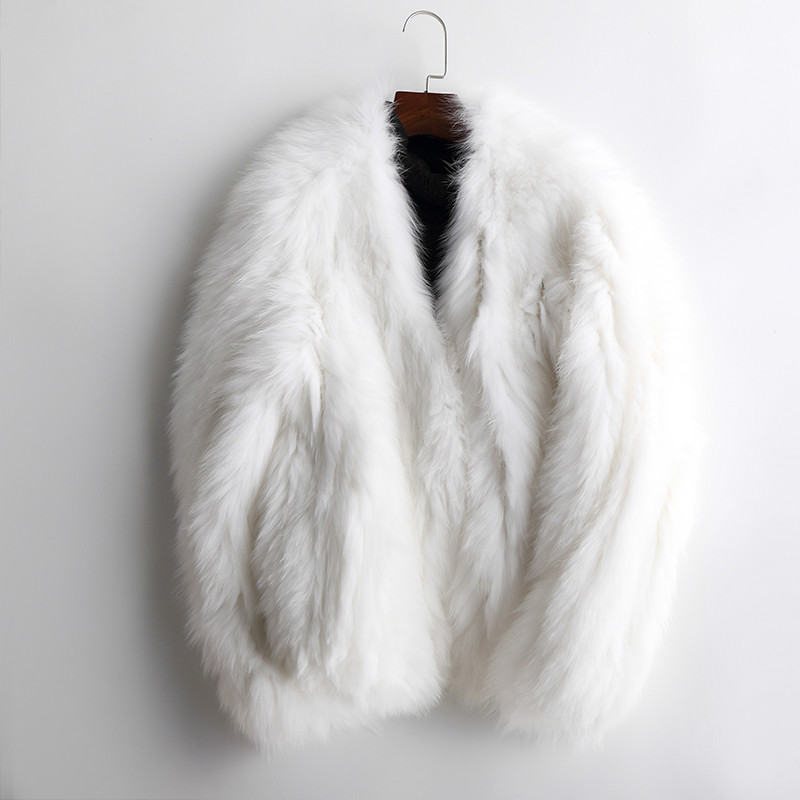 

Winter Fur Real Coat Clothes Autumn Korean Pink Coats and Jackets Women Vintage Jacket Chaqueta Mujer MY1122, White