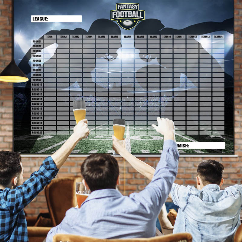2020-21 Large Fantasy Football Draft Board and Player Label Kit The Largest Draft Day Board (5,7 x 4 ft) and Over 470 Player Labels