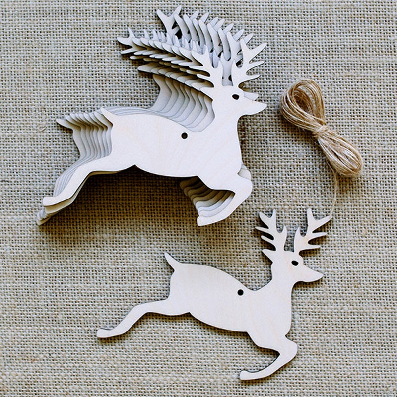 

Hot DIY Christmas Stockings&Deer&Tree&Snowman Cute Wooden Pendants Christmas Party Decorations Xmas Tree Ornaments Kids 10PCS