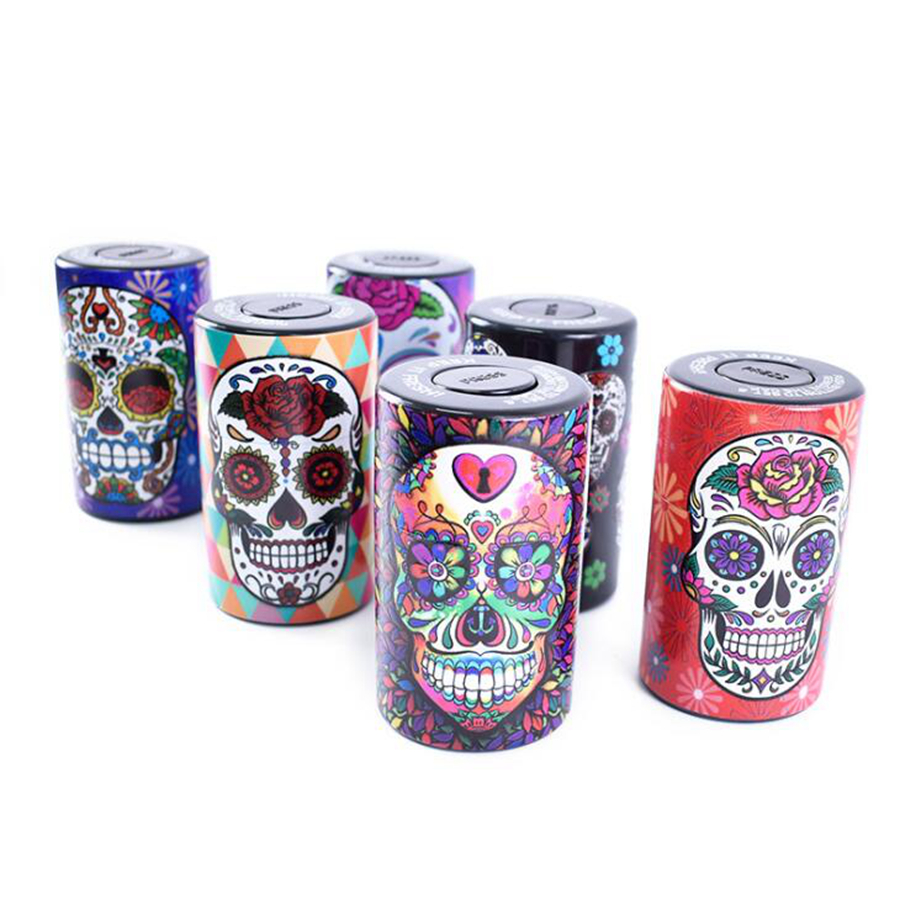 

Skull Tobacco Cans Cigarette Storage Container Box 6 Styles Moisture Proof Cans Tobacco Container Smoking Accessories OOA7394