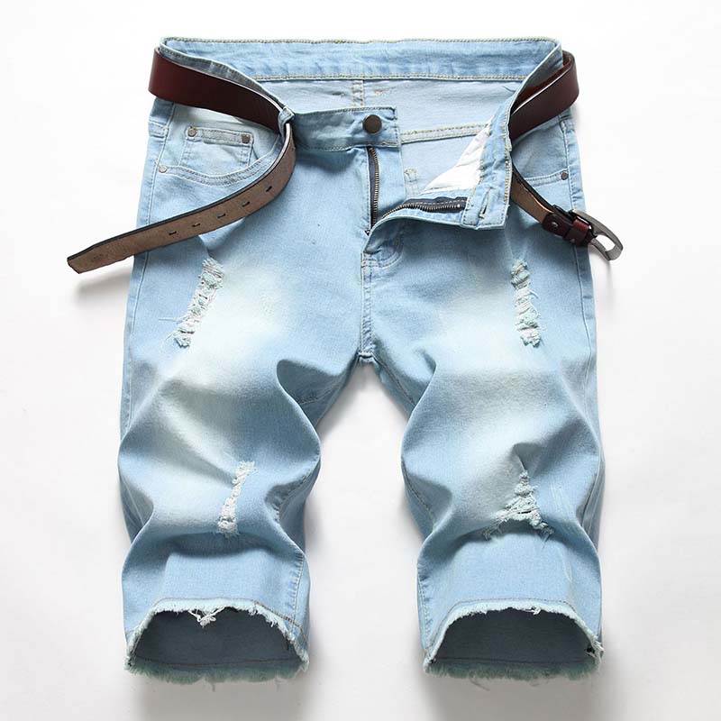 

Men's Shorts Jean Denim Causual Fashional Distressed Shorts Ripped Bleached Tassel Shorts Skate Board Wave, T-k1202