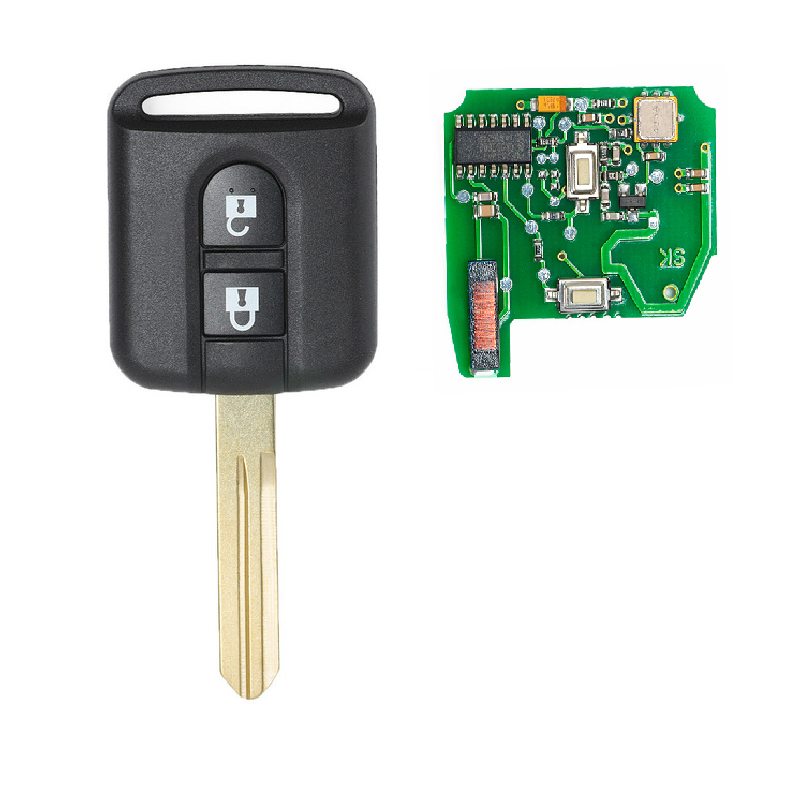 Remote Car Key Fob 2 Button 433MHz PCF7946 Chip for Nissan Micra Navara Qashqai 2003-201-image-457653772