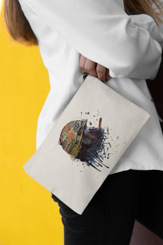 

Angemiel Clutch Peace Warrior Monkey Portfolio Hand Makeup Bag