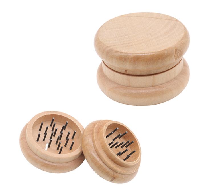 

New Type of Two-Layer Wood Needle-Tooth Smoke Grinder, 55mm Portable Individual Smoke Crusher, Wholesale of Smoke Fittings