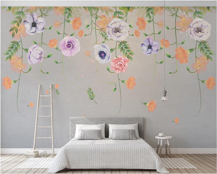 

3d wallpaper custom photo mural Nordic hand-painted floral background wall paper mural decorative home decor murals wallpaper for walls 3 d, Non-woven