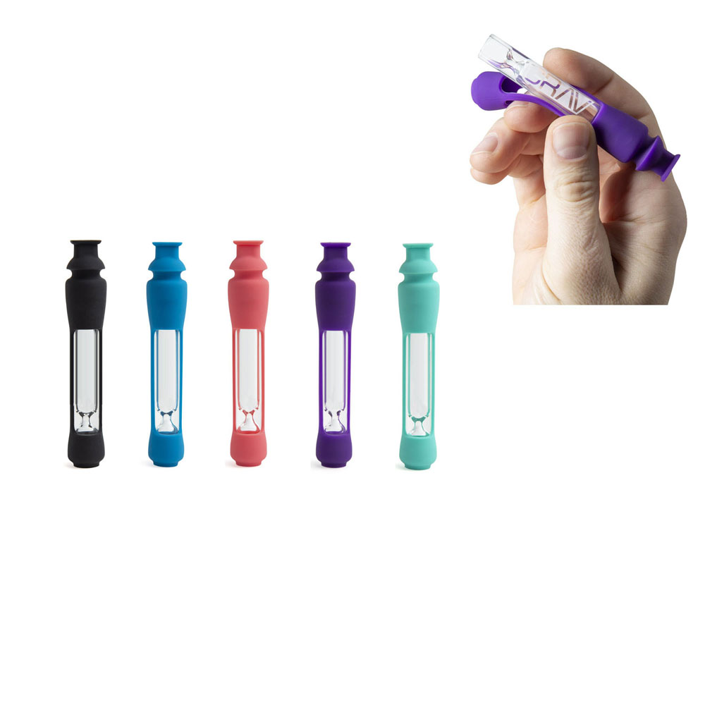 

12mm Glass Taster with Silicone Skin Labs Concentrate Taster Cheap Glass One Hitter Smoke Pipe No breakage design Glass Pipe