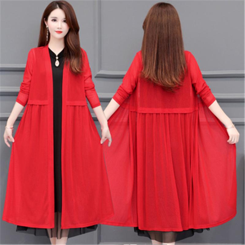 

Plus Size 3XL 4XL 5XL Wine Red Long Cardigan Sweater Women 2020 New Spring Autumn Casual Thick Knitted Sweater Female Coat Tops, White a