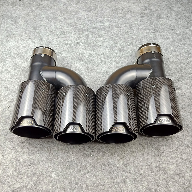 

One Pair H Model Titanium Black M Performace Style Pipe Stainless Steel Exhaust Pipes Muffler For Nozzle Tails Dual Exhausts Tips