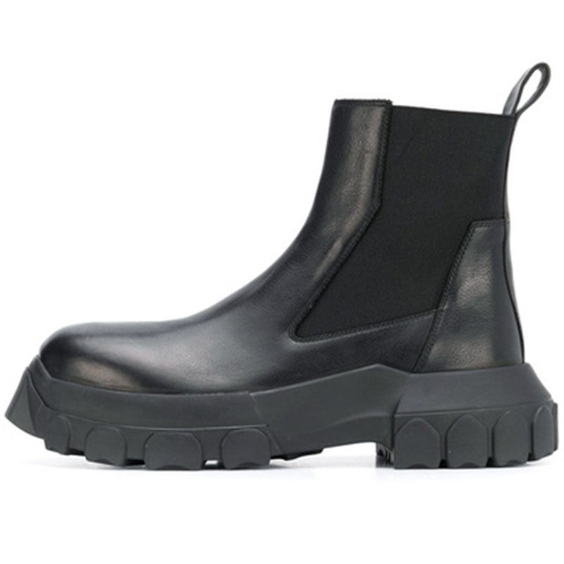 

Slip On Men Boots Fashion Thick Sole Ankle Boots Spring Autumn Mens Platform Shoes 13#20/20D50