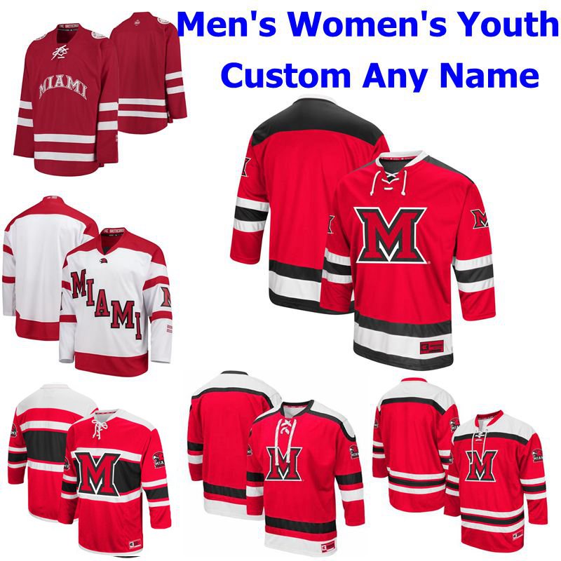 

Miami University Red Hawks Jerseys Mens Karch Bachman Jersey Jonathan Gruden Brian Hawkinson Christian Mohs College Hockey Jerseys Custom, Black