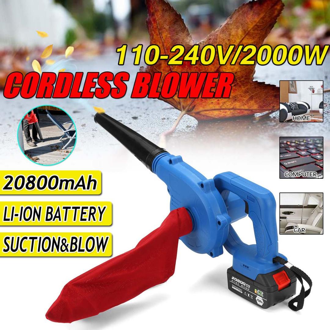 

110-240V Leaf Blower Vacuum Cordless Electric Air Blower 20800mAh Li-ion Battery Computer Dust Sweeper Blowing & Sucking