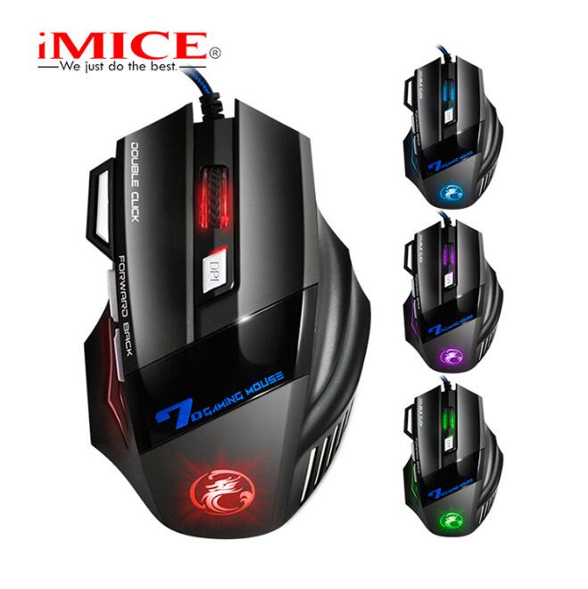 

Original iMICE X7 USB Wired Gaming Mouse 7 Buttons 2400DPI LED Optical Wired Cable Gamer Mouse For Computer Laptop Professional Game Mice