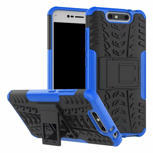 

For ZTE Blade A520 Case Hot Stand Rugged Combo Hybrid Armor Bracket Impact Holster Protective Cover For ZTE Blade A520, Black