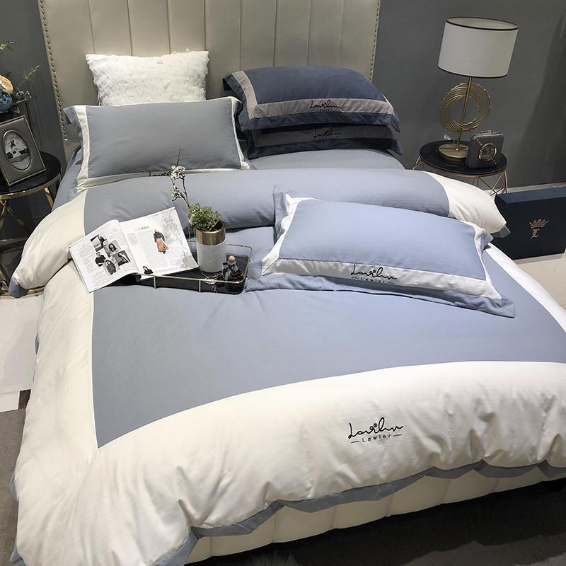 

Brown Gray 100%Cotton Warm Bedding Set Queen King size Double size Bedsheets Fitted sheet set Duvet Cover Bed ropa de cama, Bedding set 8