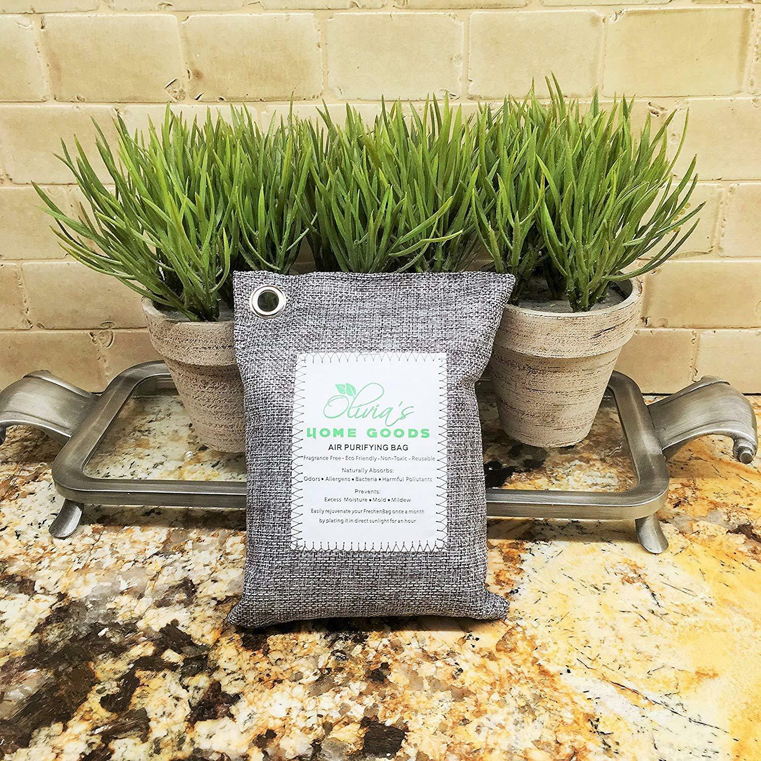 New Air Purifying Bag Bamboo Charcoal Bag Air Freshener Odor Deodorizer 200g Natural-image-520802153