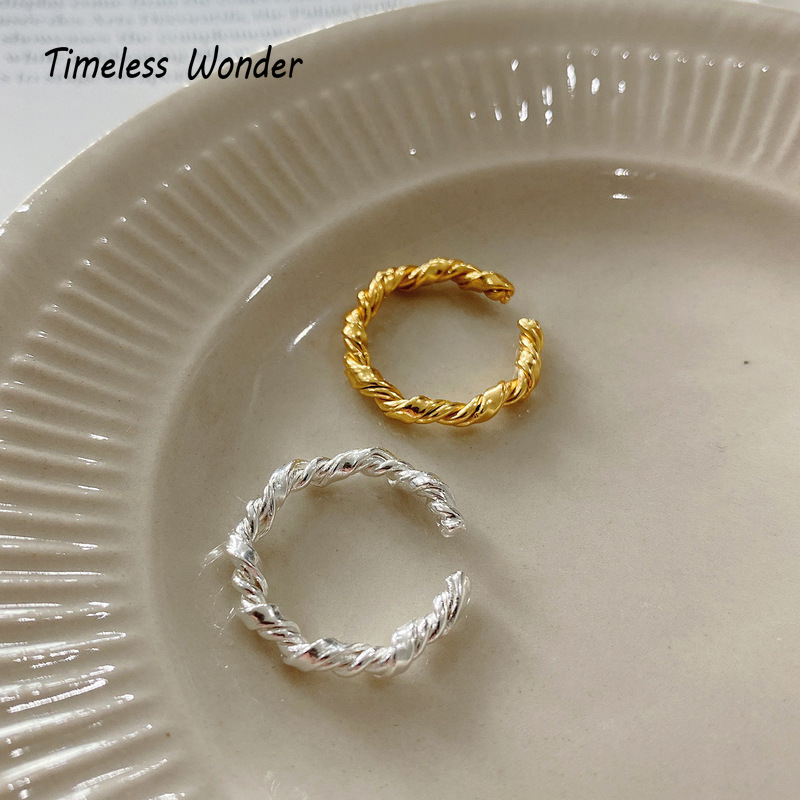 

Cluster Rings Timeless Wonder 925 Sterling Sliver Geo Twist Knot Open Women Jewelry Punk Gothic Cocktail Top Ins Hiphop Boho Trendy 3345