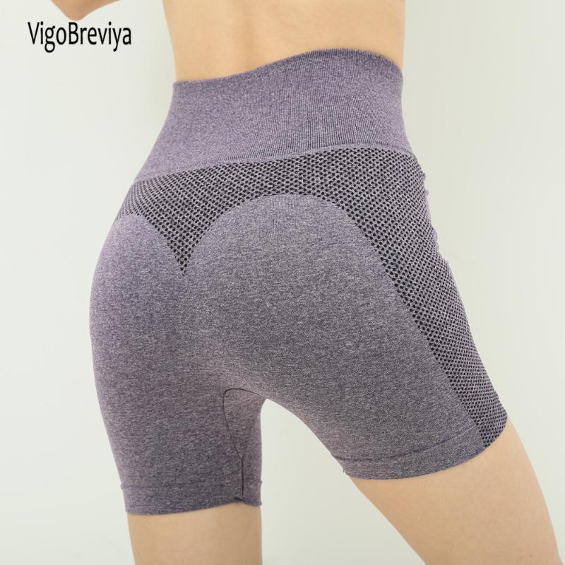 

VigoBreviya Sexy High Waist Seamless Sport Shorts Women Push Up Gym Workout Yoga Leggings Cutton Exercise Short Pants Leggins, Gray sport shorts