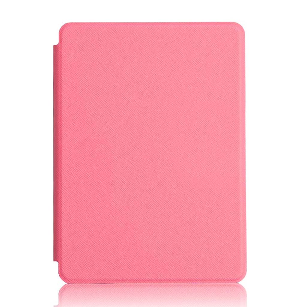 

smooth leather smart case cover 6inch for kindle 2019 new version e-reader pink