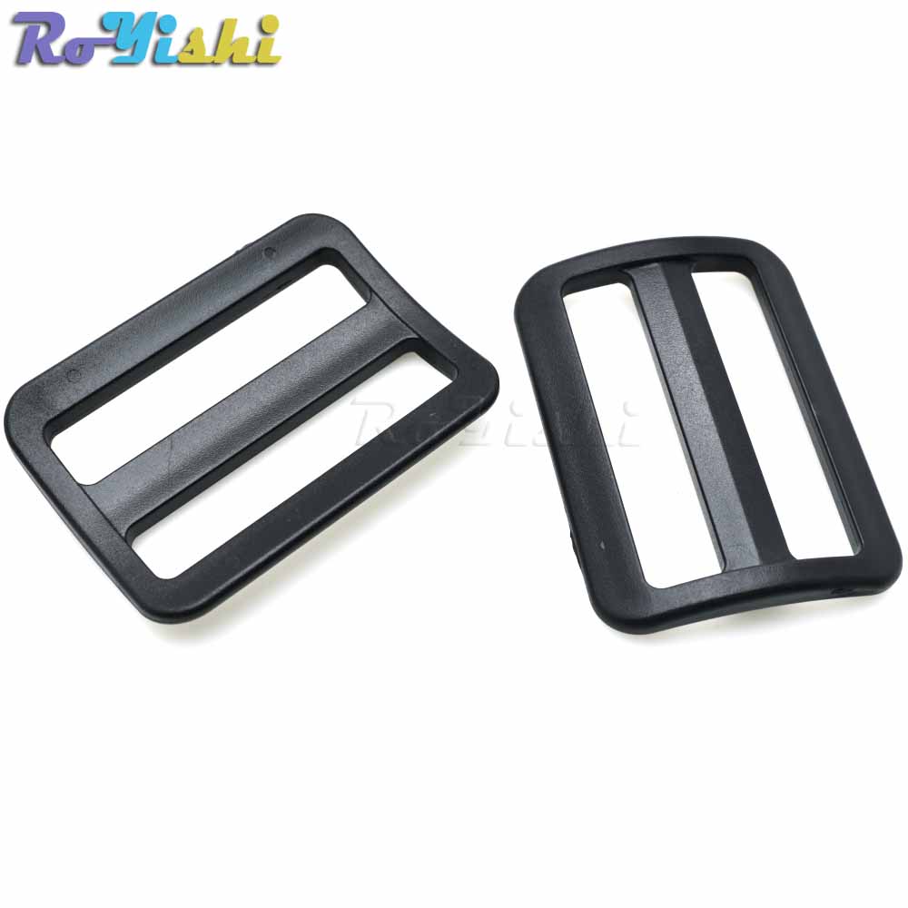 

50pcs/lot 55mm Plastic Slider Adjustable Buckle Black for Backpack Straps Webbing