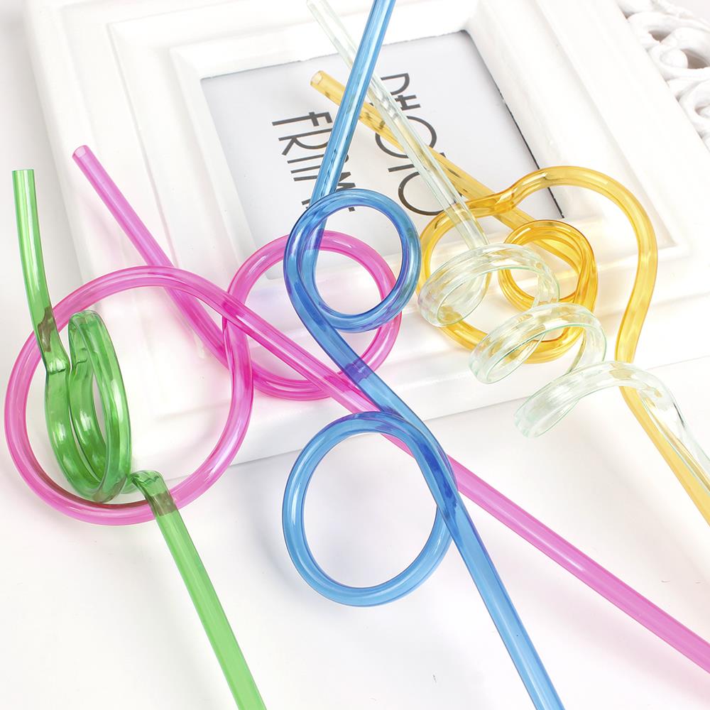 

10/20 pcs Colorful Drinking Straw Crazy Curly Loop Coloured Plastic Drinking Straws For Birthday Party Bar Wedding