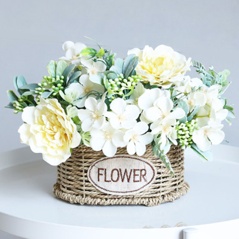 

Flowers Artificial Bouquet Silk Blooming Fake Peony Bridal Hand Flower Roses Wedding Centerpieces Decor, Yellow