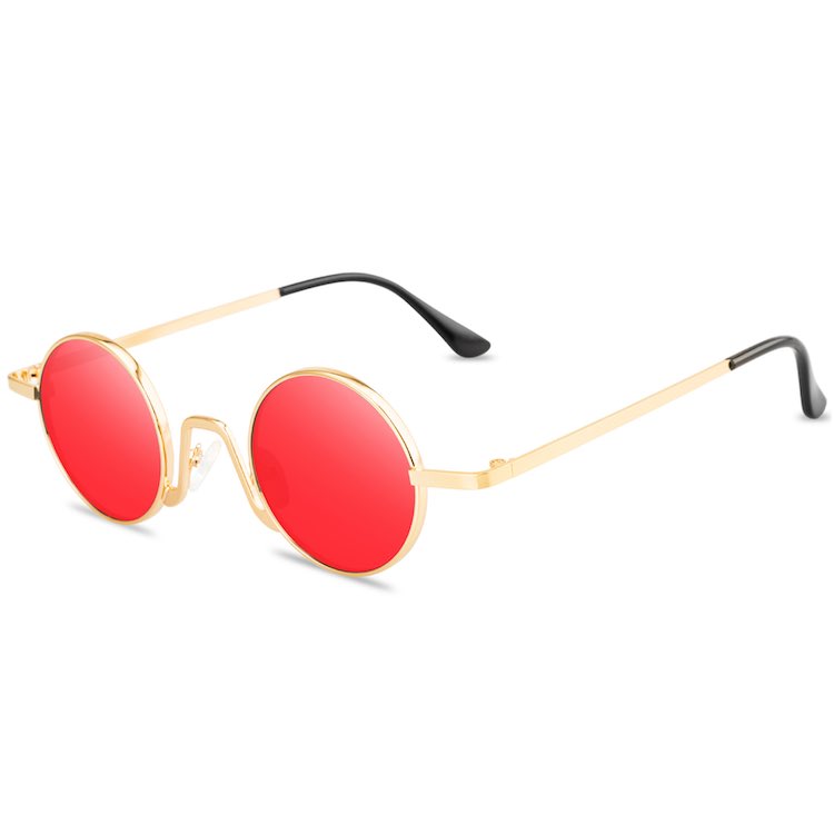 

2020 New Fashion Fashion Round Goggles Candy Color Lens Sun Glasses Metal Frame Sunshade Glasses Travel Eyeglasses ES9301