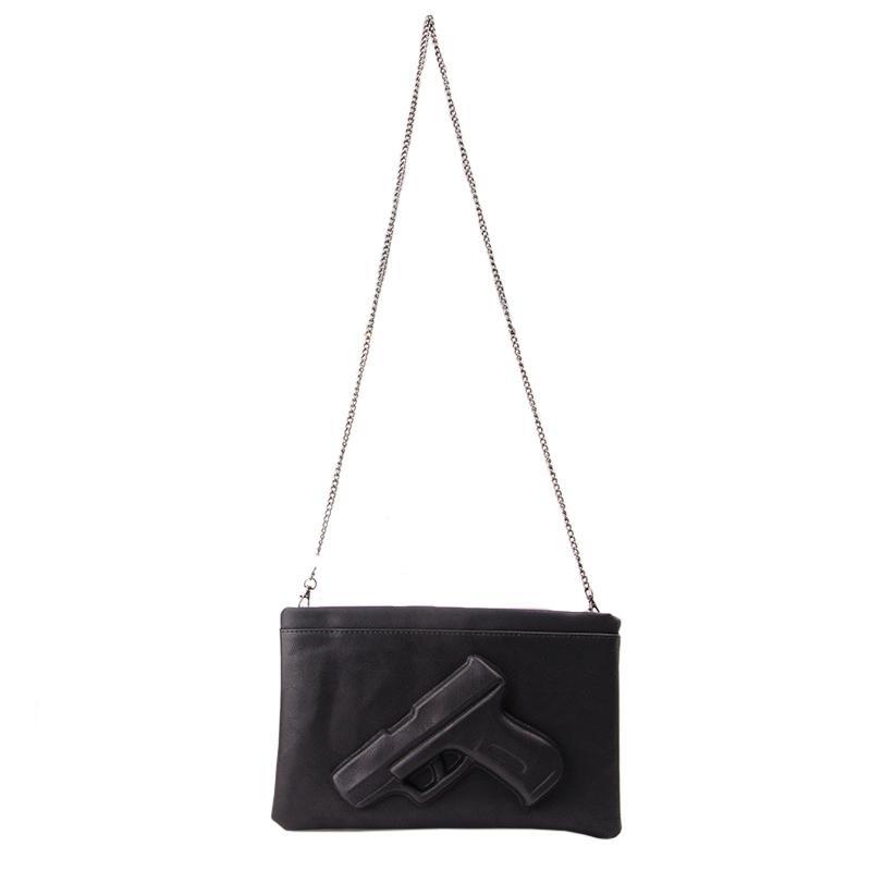 

Designer- Brand Women's Messenger Bags Shoulder Handbags Fashion Clutches 3D Print Leather Pistol Bag Ladies Purses Designer High Quali, Chain shoulder strap