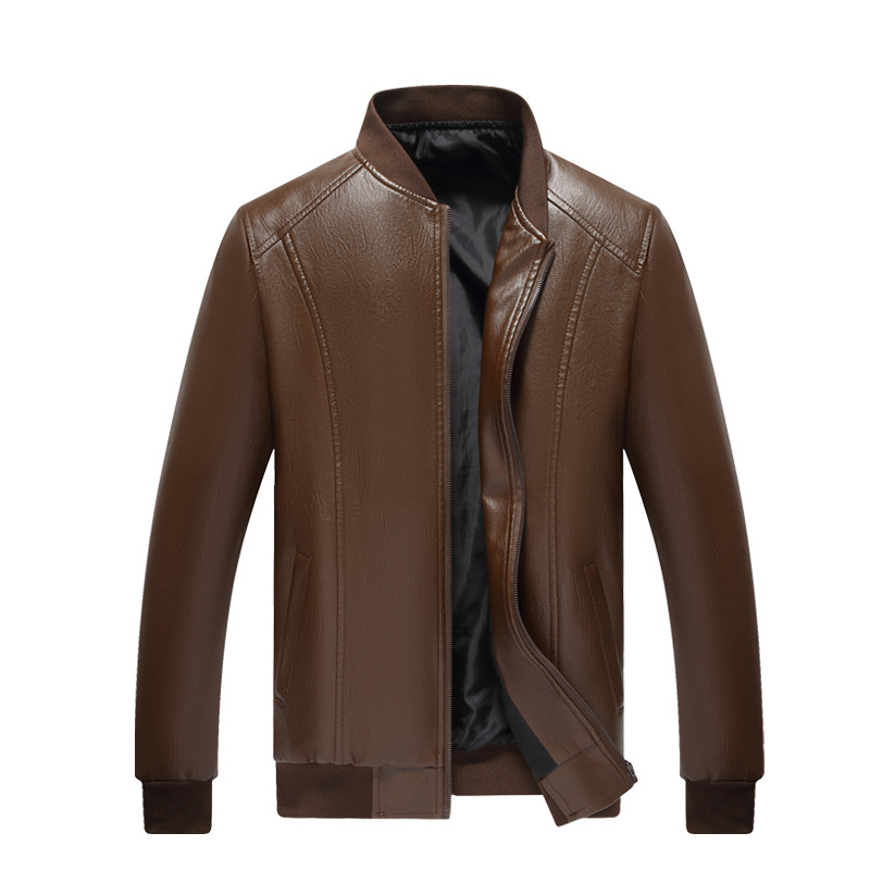 

Men's Leather Jackets 2020 New Autumn Leather Coats Casual Motorcycle PU Jacket Male Biker Jackets EU Size SA723, Brown