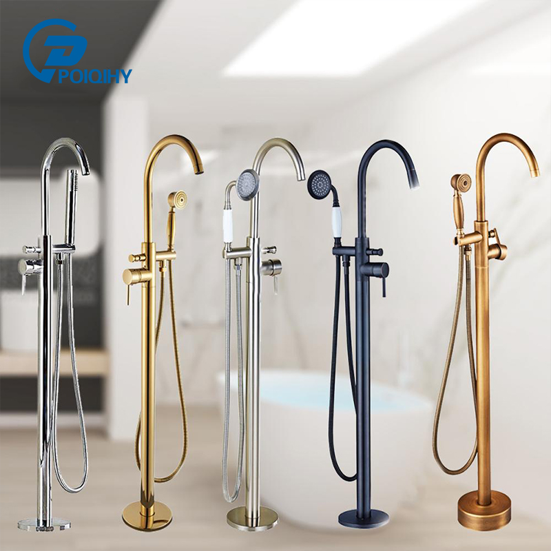 2019 Black Bronze Floor Standing Bathtub Shower Faucet Multi