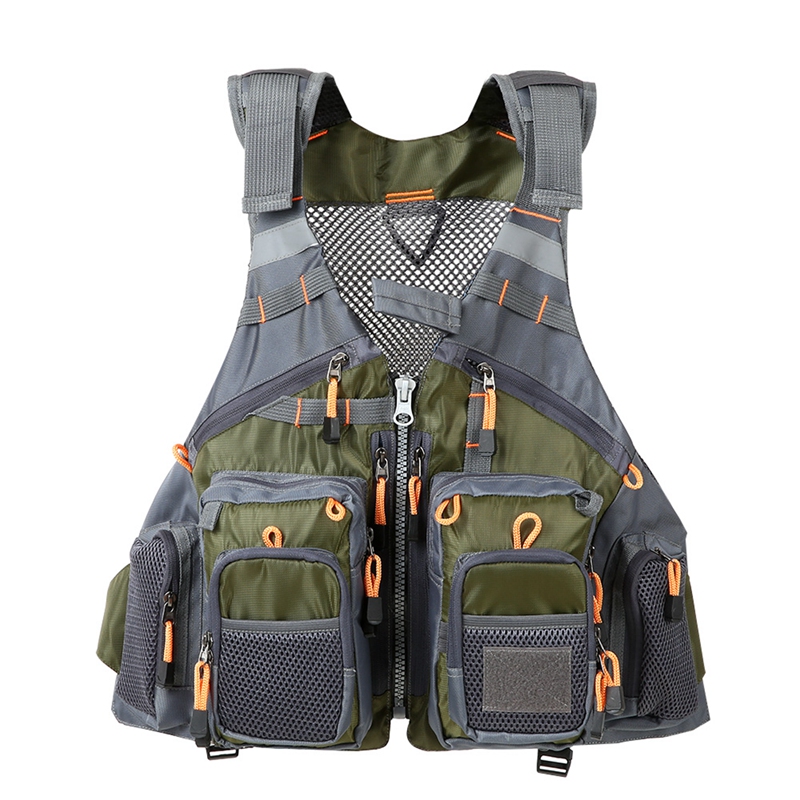 

Outdoor Sport Fishing Life Vest Men Breathable Swimming Life Jacket Safe Waistcoat Survival Utility Vest, As pic