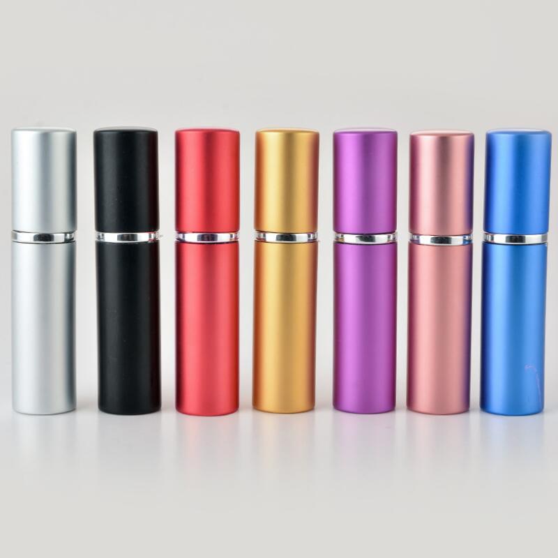 

5ml Portable Mini Aluminum Refillable Perfume Bottle With Spray Empty Makeup Containers With Atomizer For Traveler LX8148