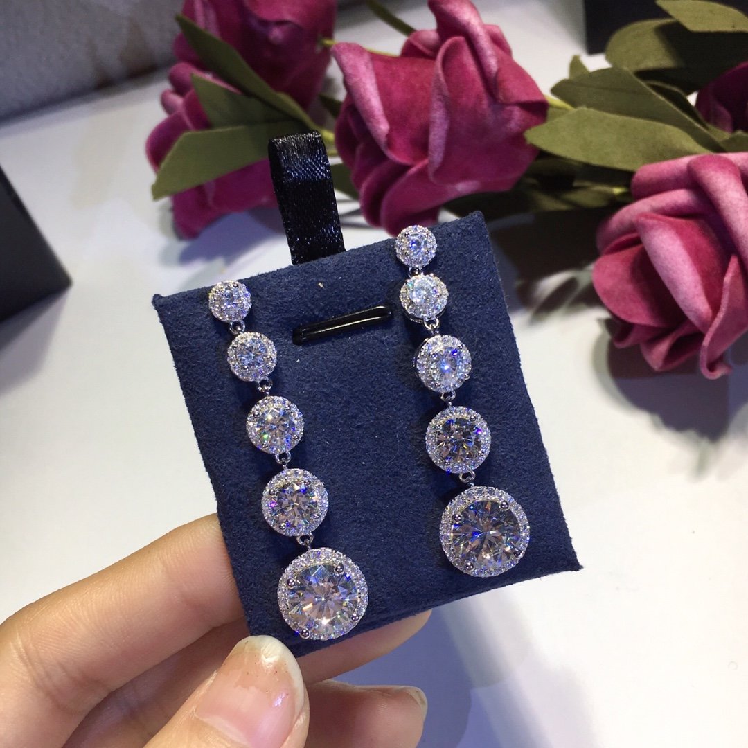 

Earrings jewelry S925 sterling silve diamond Dangle Earrings women Party Earrings