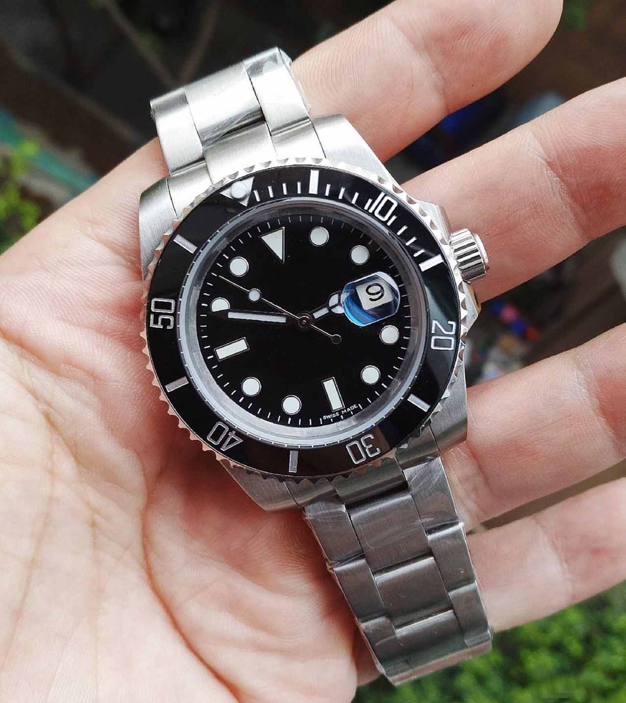 

Deluxe mens watches automatic mechanical men watches 2813 movement Ceramic bezel watches 116610 model stainless steel sapphire Wrist watch, Original box