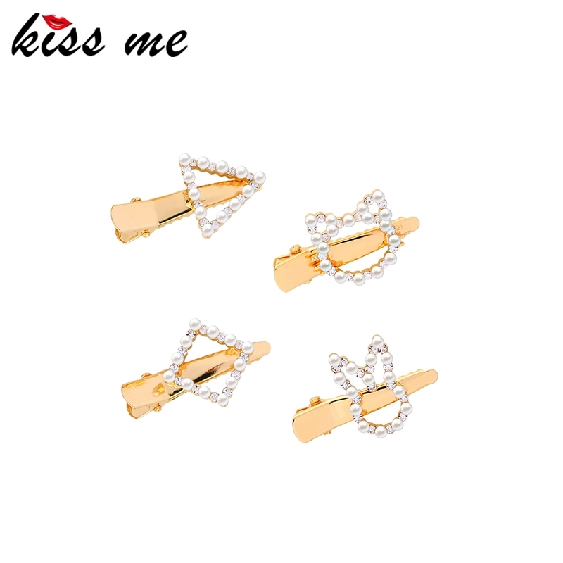 

Other Kissme Cute Acrylic Pearl Crystal Square Triangle Cat Barrettes For Women Little Girls Gifts Gold Color Fashion Jewelry