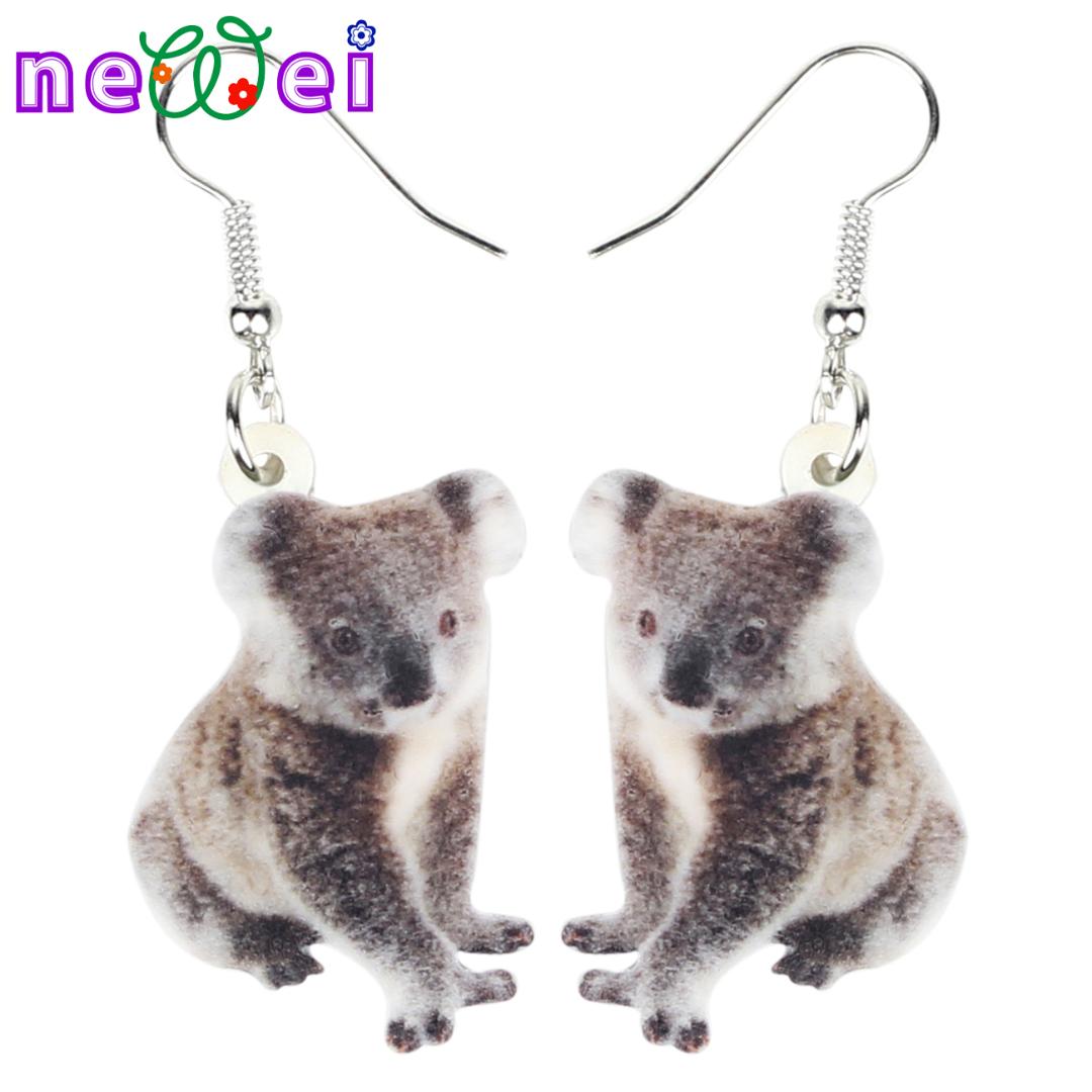 

NEWEI Statement Acrylic Sweet Koala Drop Dangle Australian Novelty Animal Jewelry For Women Girls Teens Gift Charm