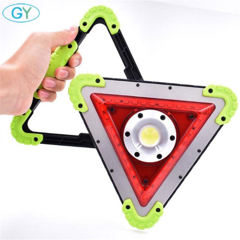 

Portable LED spotlight 50W LED Flood Light Site Light Portable Searchlight Red Triangle Warning for camping