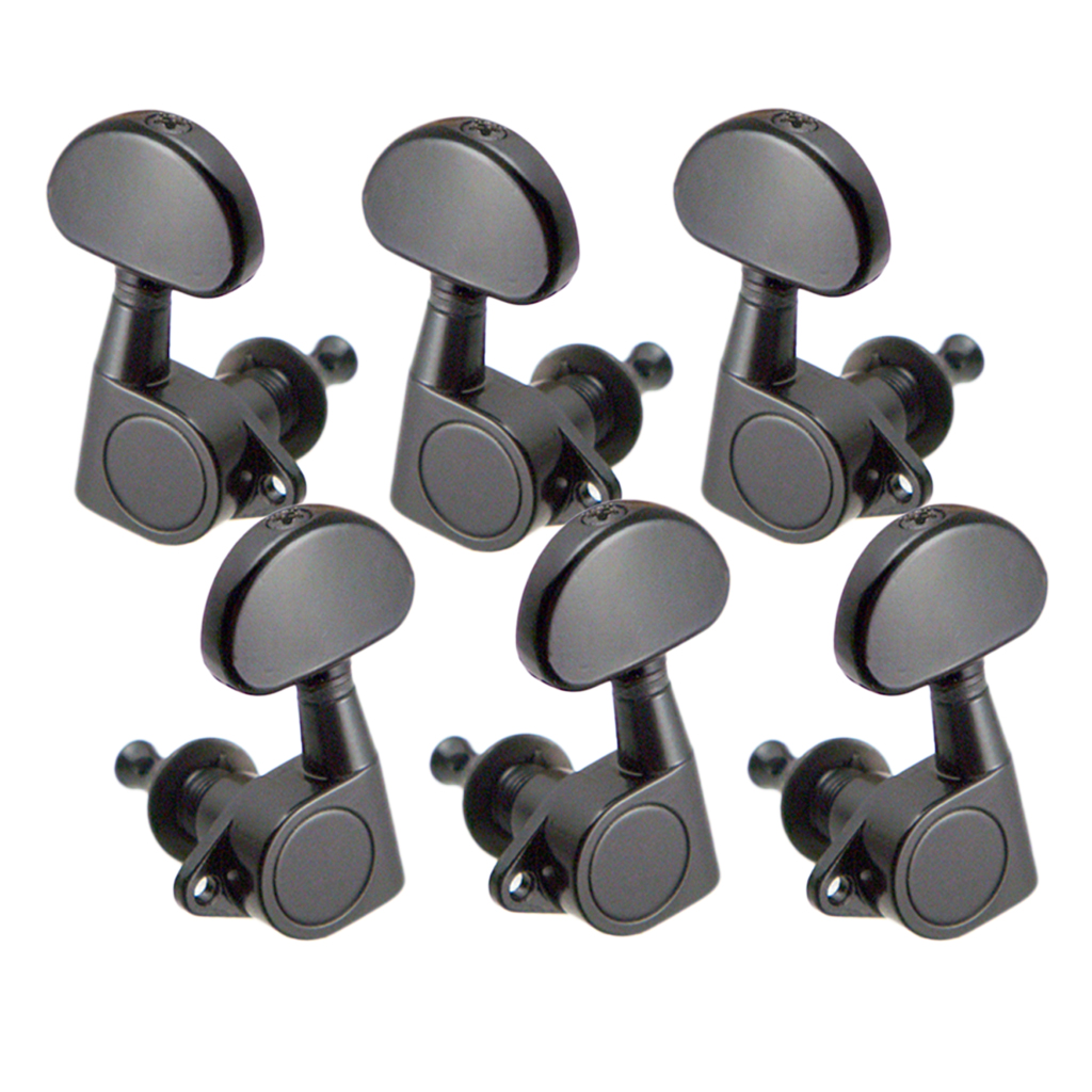 

6 Pieces Sealed Acoustic/Electric Guitar Left+Right Tuning Pegs Tuners Machine Heads Black