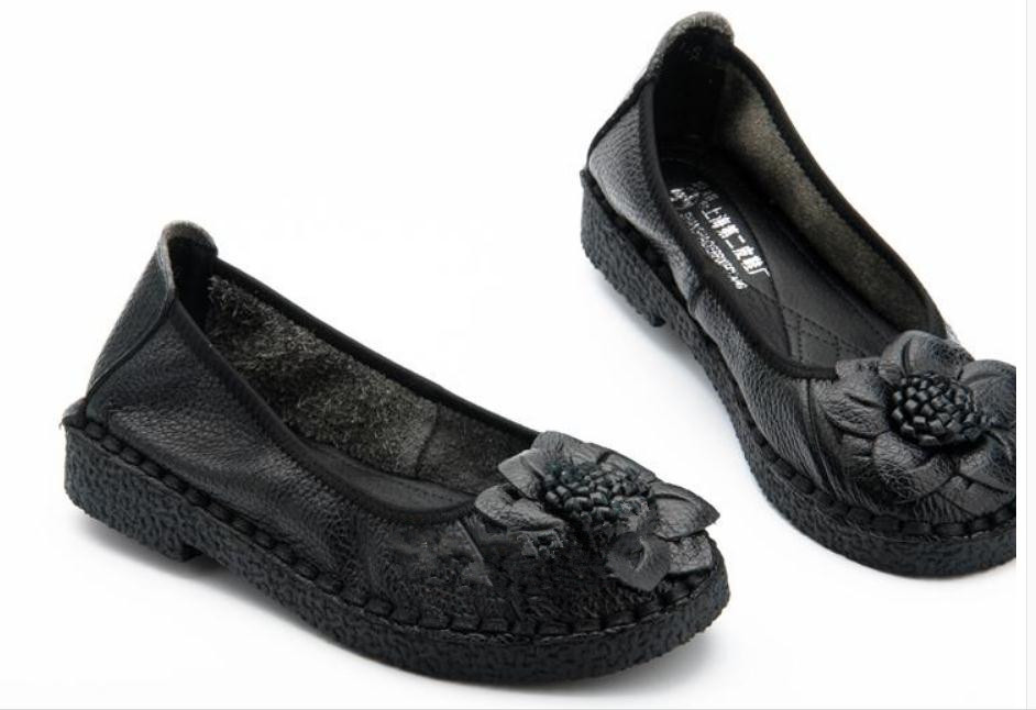 

2019 Flower Women's shoes in Spring and Autumn with New style flat bottom round head @00183, Red