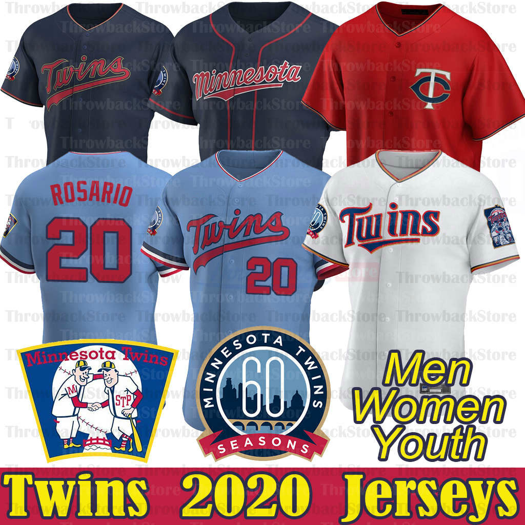 

Minnesota Eddie Rosario Jerseys Byron Buxton Max Kepler Jose Berrios Nelson Cruz Miguel Sano 7 Joe Mauer 2020 New Season Baseball Jerseys, Women/coolbase/light blue